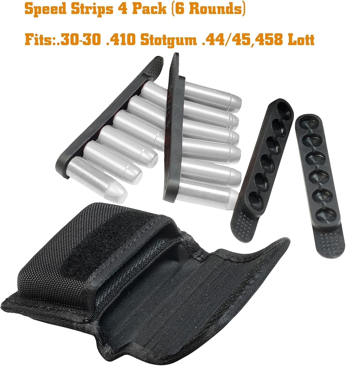 Molded Speed Strips Pouch with 4 Speed Strips for .38/.357 & 40SW Secure Carry