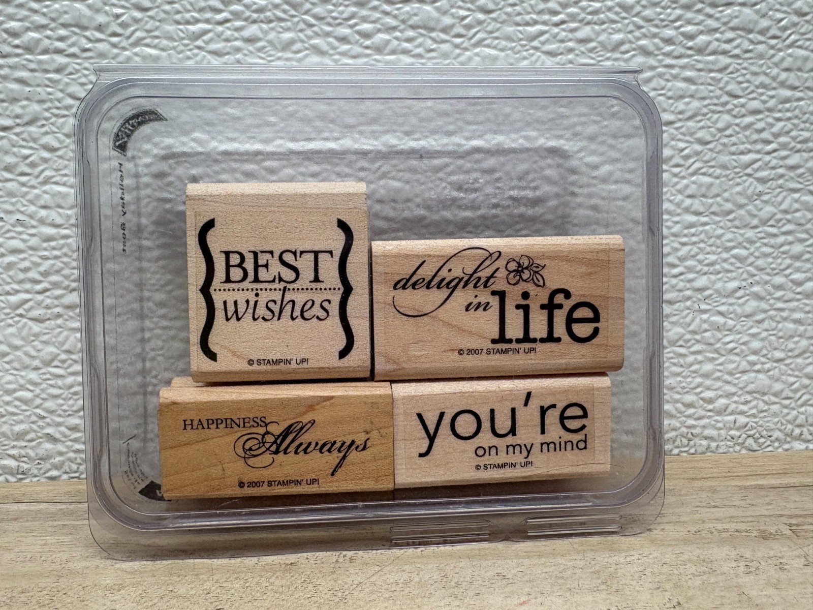 Stampin up Wood Mounted Rubber Stamp Set Of 4