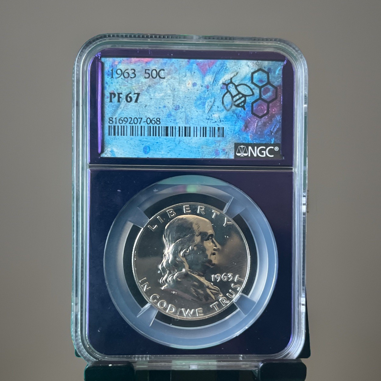 NGC - Franklin Half Dollar - 50c - 1963 - PF-67 Purple Core