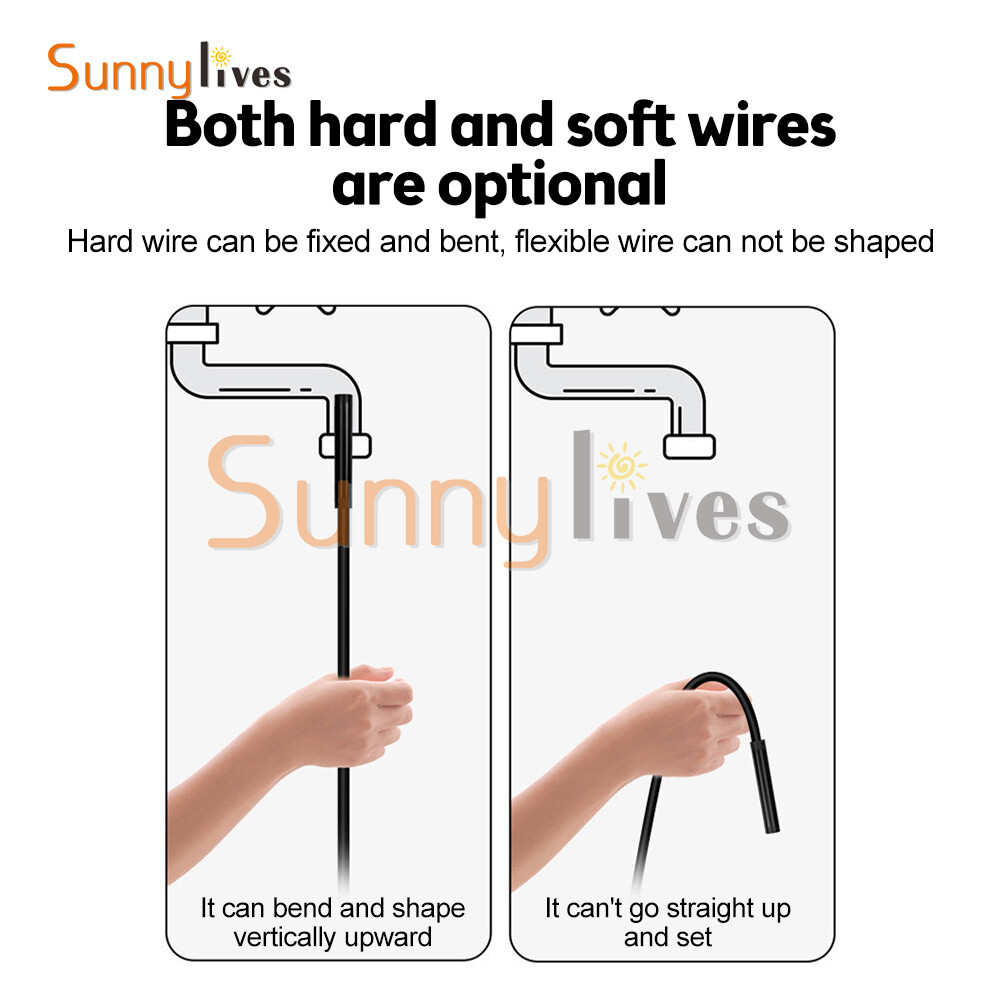 5.5mm HD Endoscope Borescope Inspection Camera w/ 6LED for USB Type C Android PC