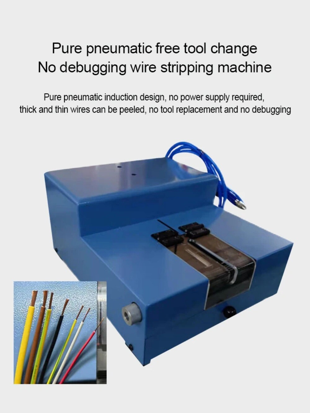 Square Pure Pneumatic Stripping Machine, Stripping Length 2-50mm Multi-core