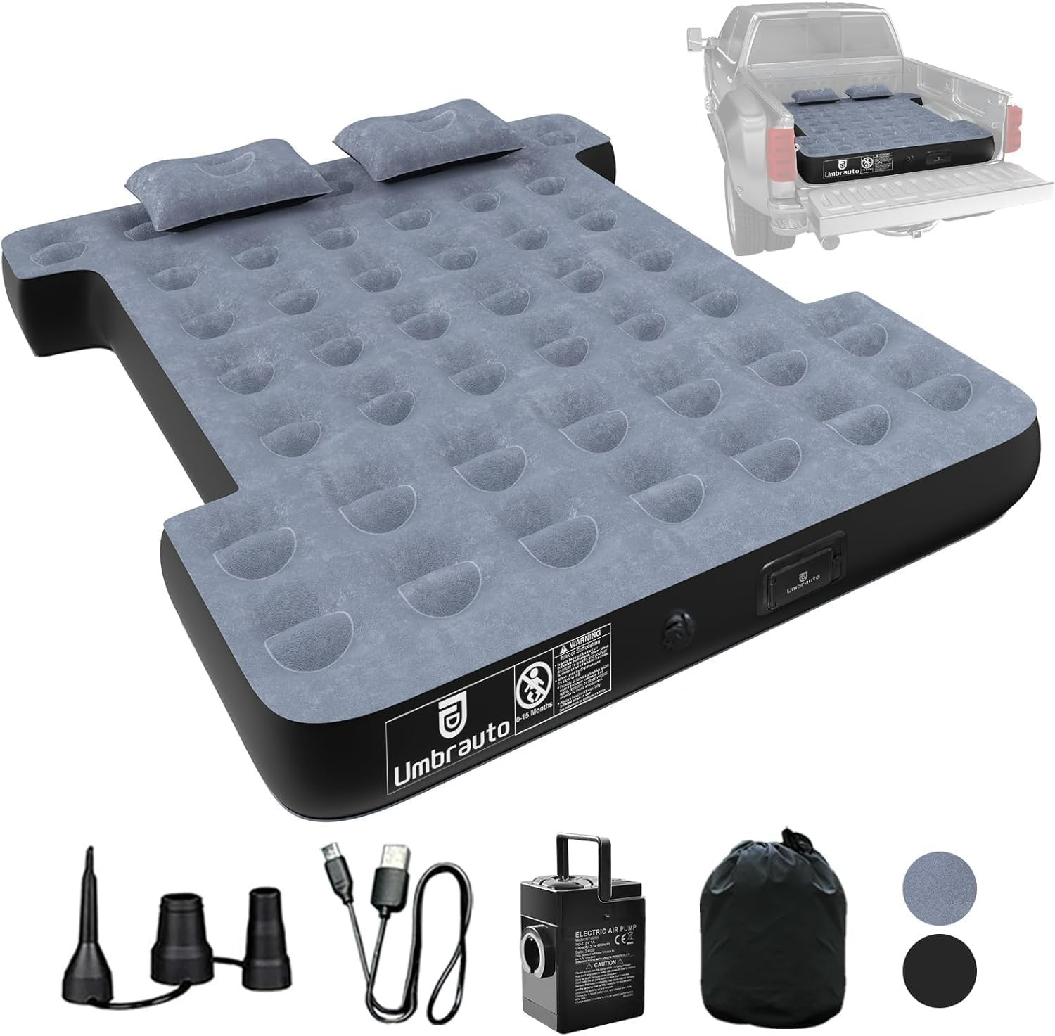 Truck Bed Air Mattress with Cordless Pump for 5.5-5.8ft F150/Silverado/GMC/Ram