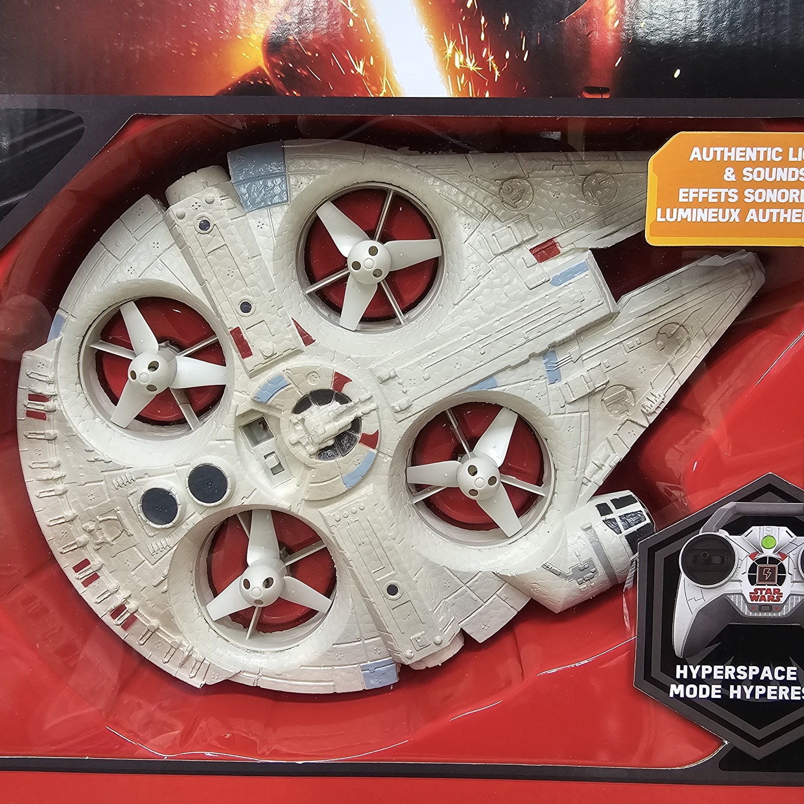 Air Hogs Star Wars Remote Control Millennium Falcon Quadcopter Drone Lights