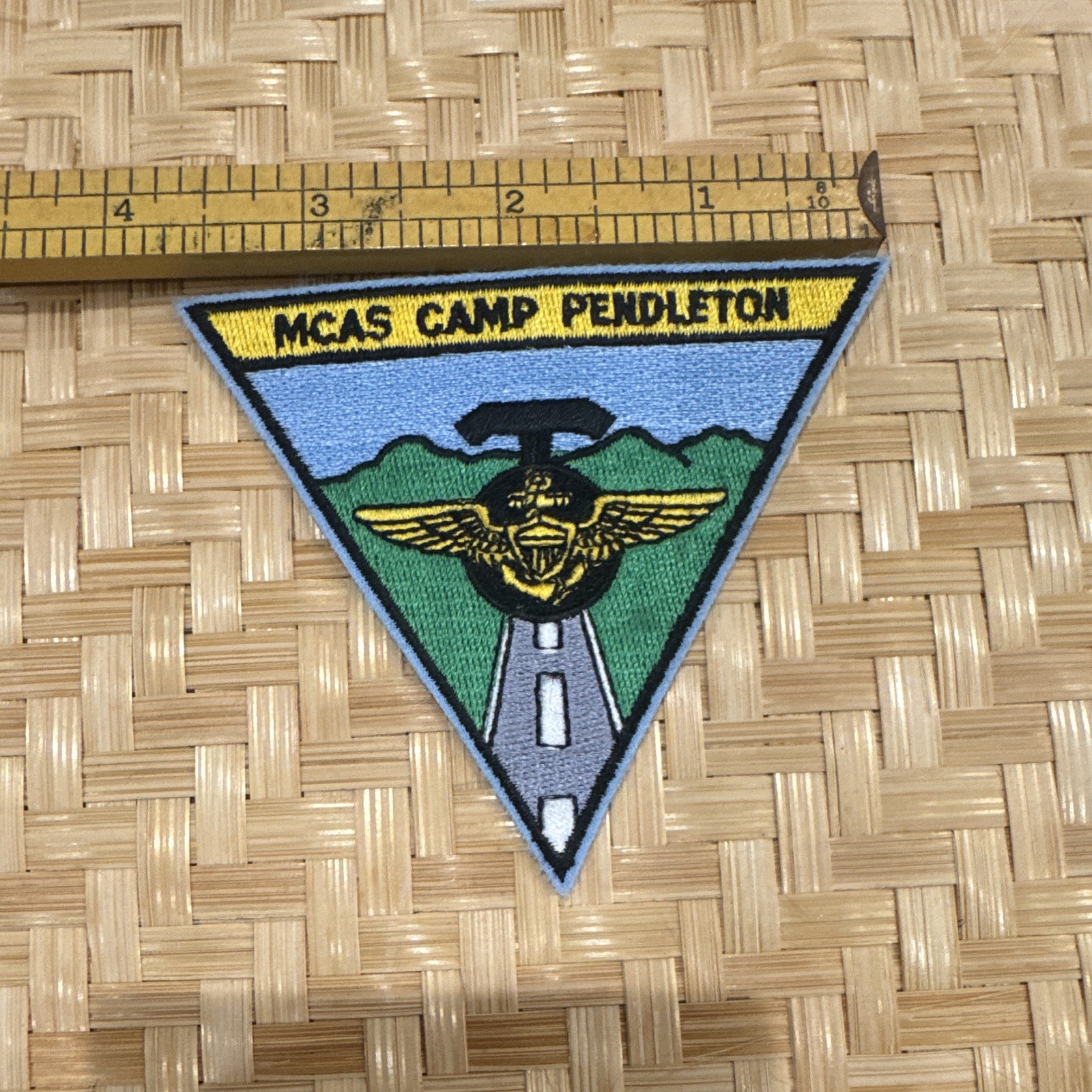 MCAS Camp Pendleton USMC Marines Triangular Militaria Patch Blue Green Yellow