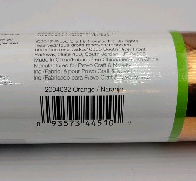 Cricut Party Foil 2 Sheets Solid & Holographic Sparkle 12" x 48" ORANGE