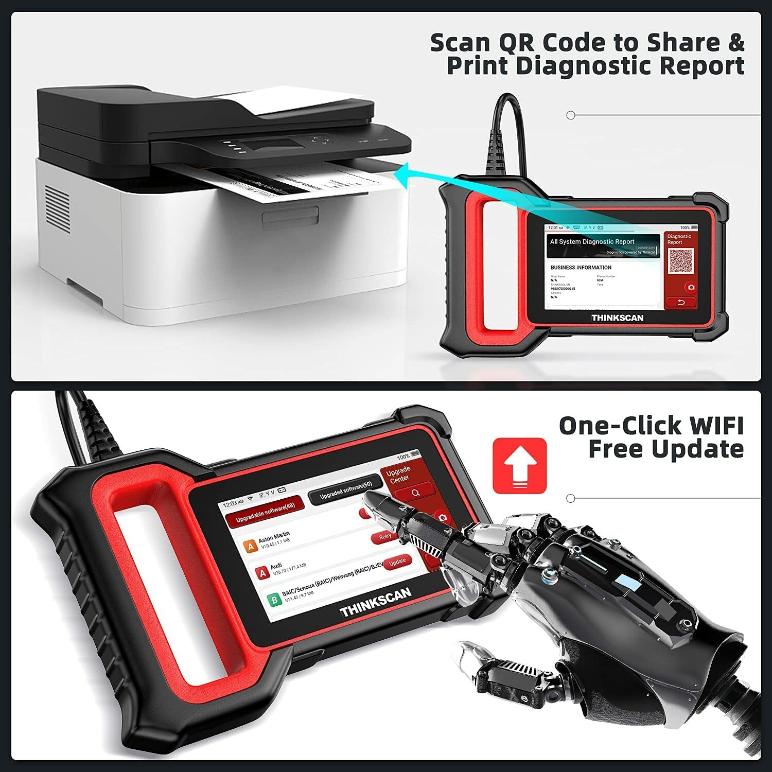 ThinkScan Plus S7 OBD2 Scanner Car Diagnostic Tool With 5 Reset AutoAuth FCA SG