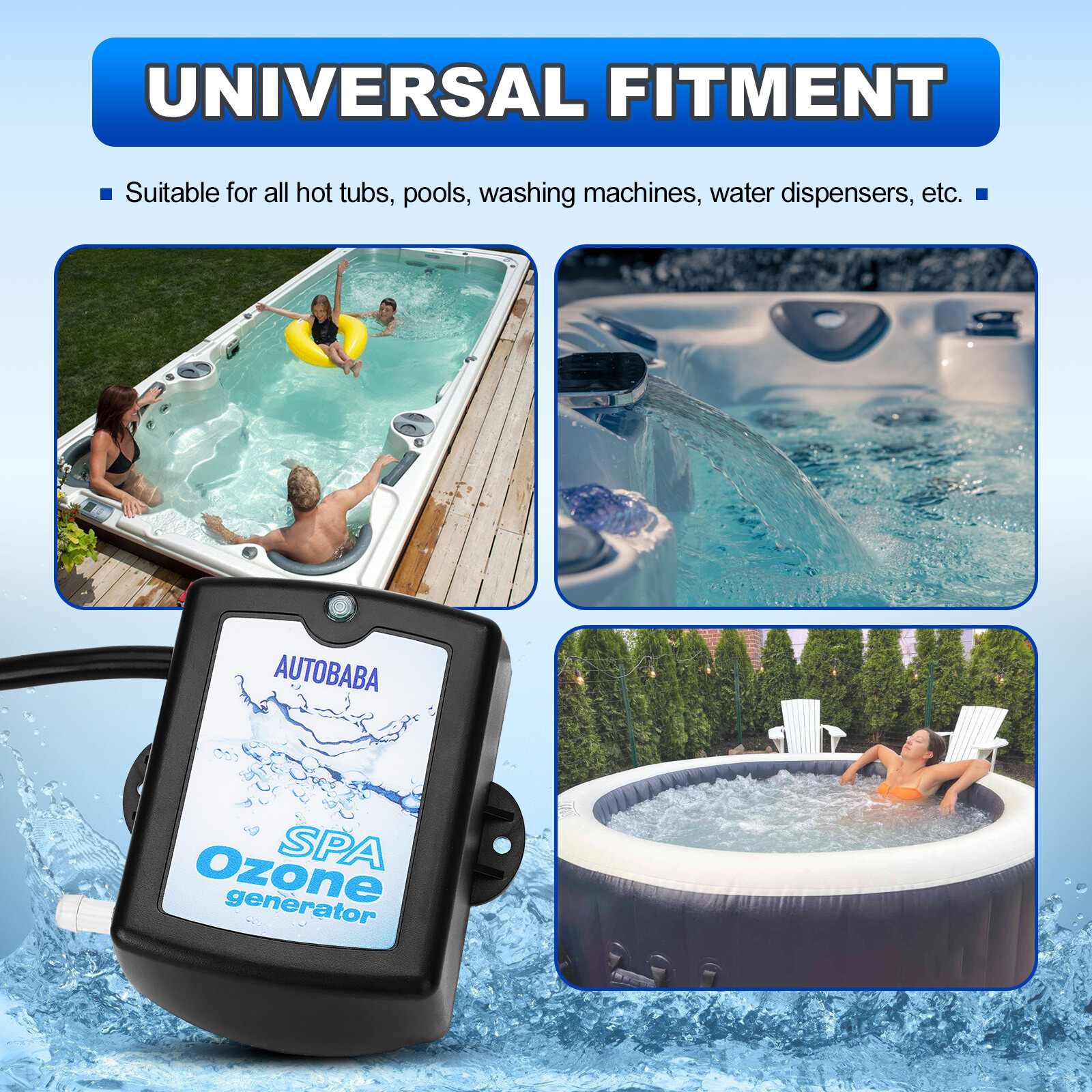 50mg Spa Ozonator Generator Kit For Hot Tub Ozone Generator 120V/240V NEMA 1-15