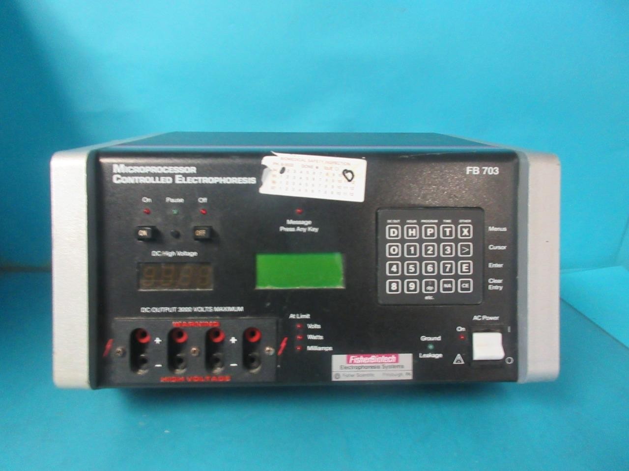 FISHER BIOTECH FB 703 MICROPROCESSOR CONTROLLED ELECTROPHORESIS POWER SUPPLY