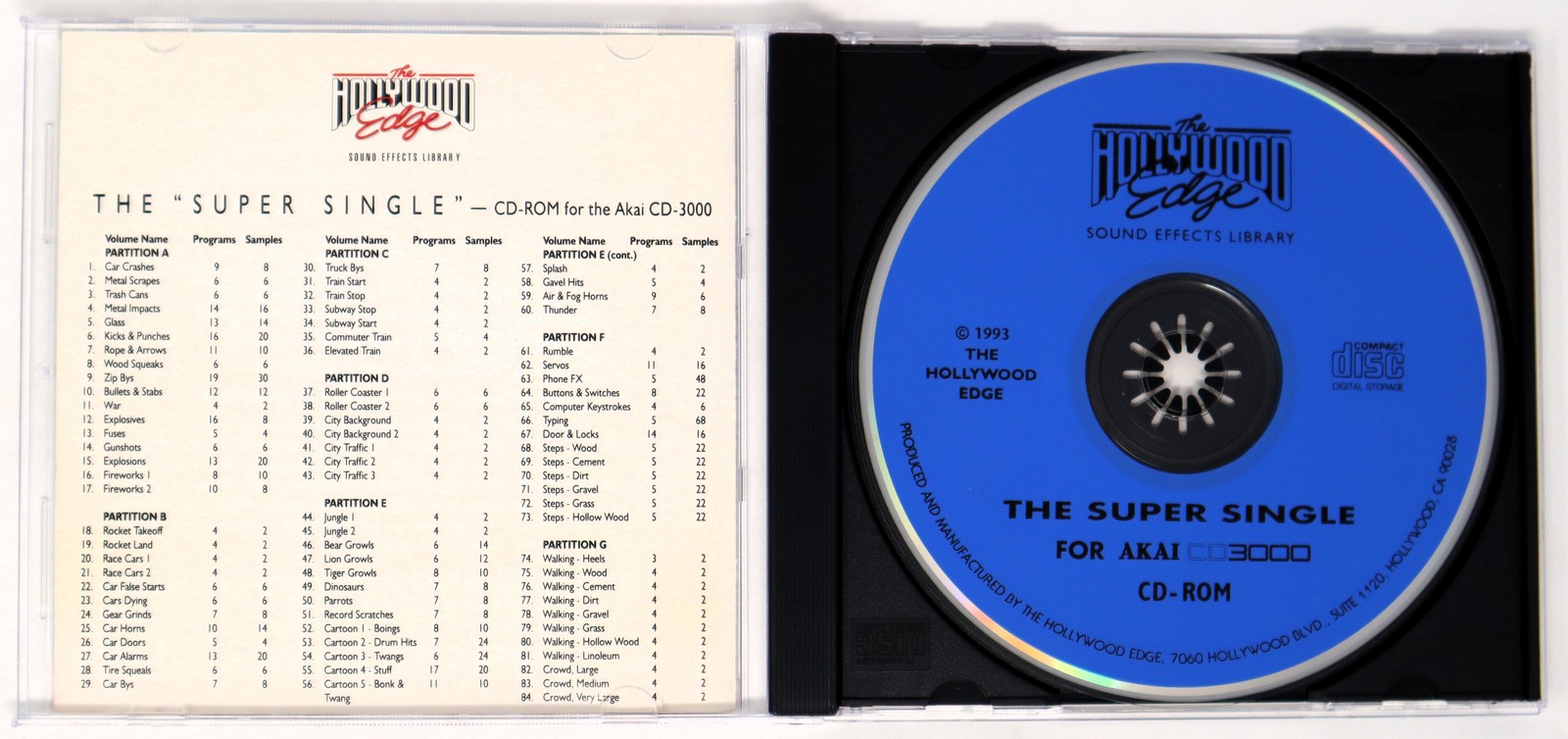 The Hollywood Edge The Super Single Akai Format Sample/Sound Library/Sampling CD