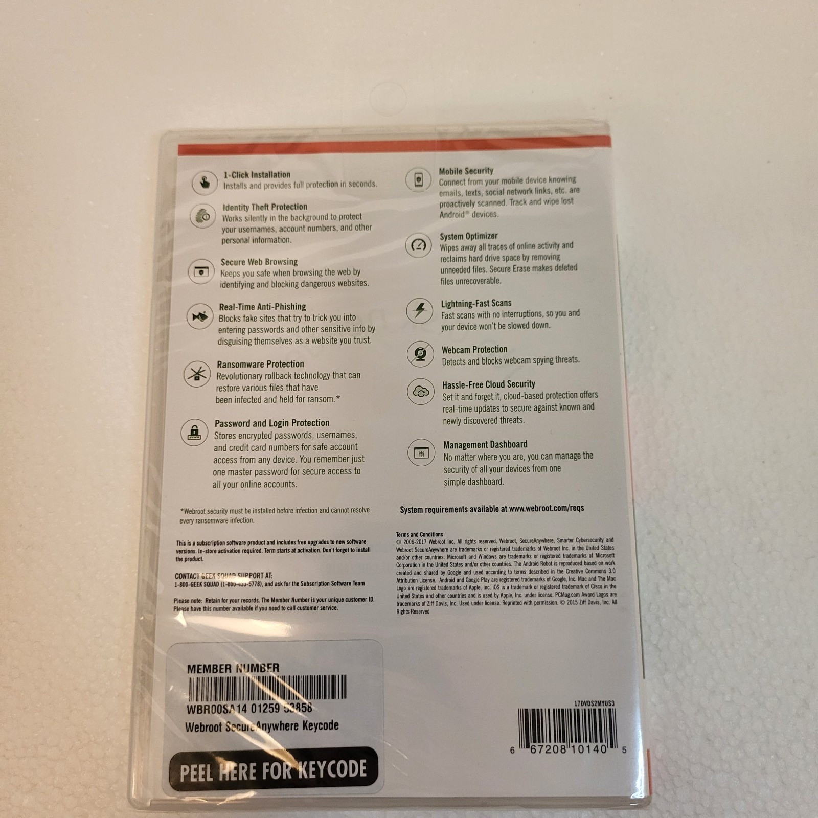 Webroot Secure Anywhere Internet Security w Antivirus PC Mac Mobile 3 Device New