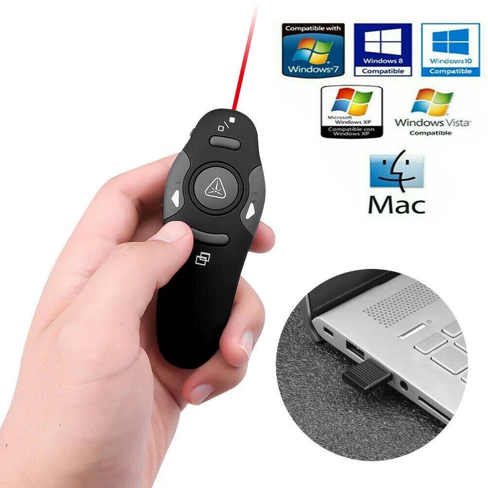 Wireless USB PPT Presenter Remote Control Laser Pointer Pen Clicker