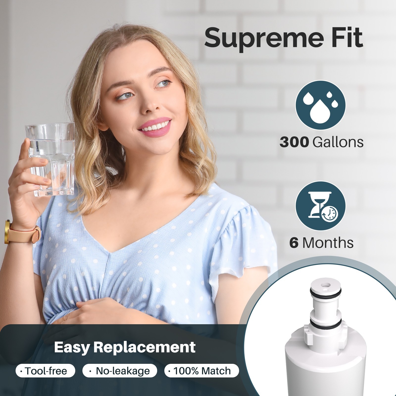 ICEPURE 4396508 Refrigerator Water Filter Replacement for Filter 5, RWF0500A, 2P