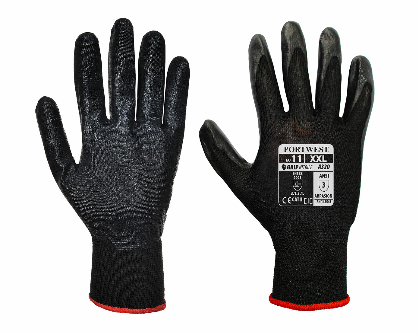 Portwest A320 Dexti-Grip Handling Work Glove with Nitrile Foam Coating Grip ANSI