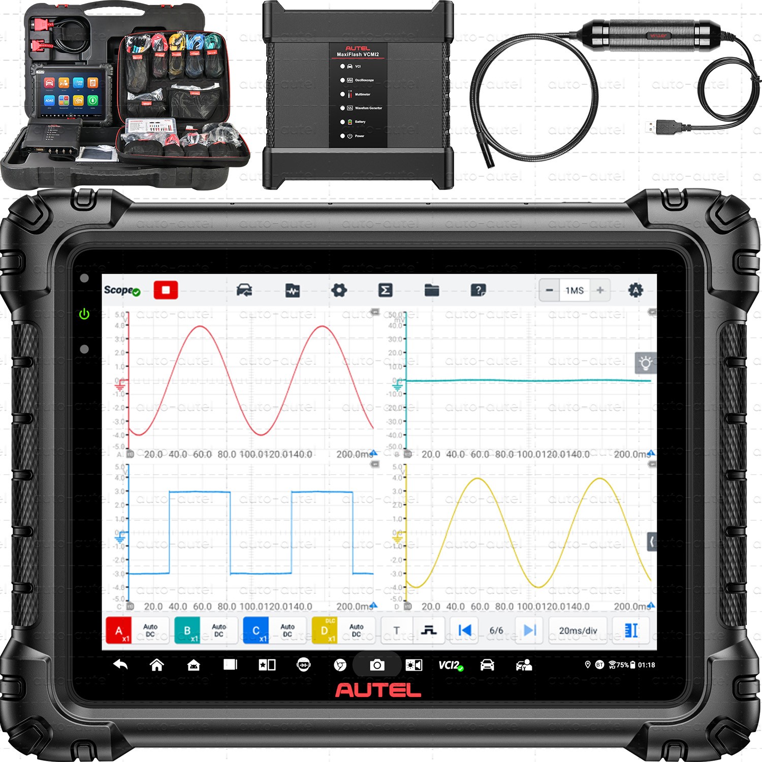 Autel MaxiSYS MS919 S2 6in1 Scanner VCMI2 AI Programmer 4-Channel Oscilloscope