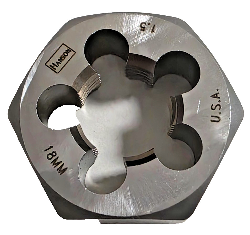 M18 X 1.5 X1.4" Hex Rethread Die Irwin 6959 18MM RH Carbon Steel USA 1.50