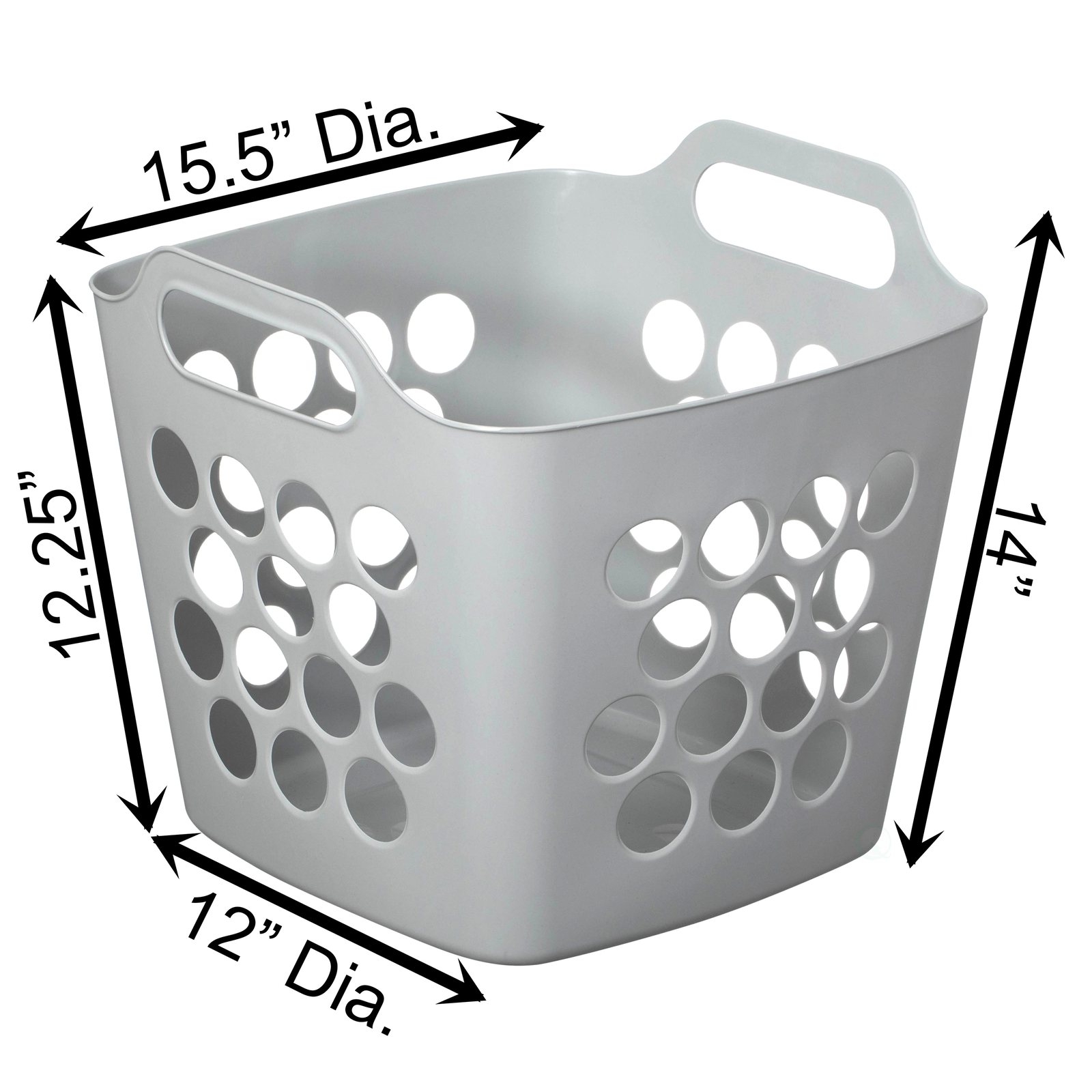 New Flexible Plastic Carry Laundry Basket Storage Hamper with Side Handle