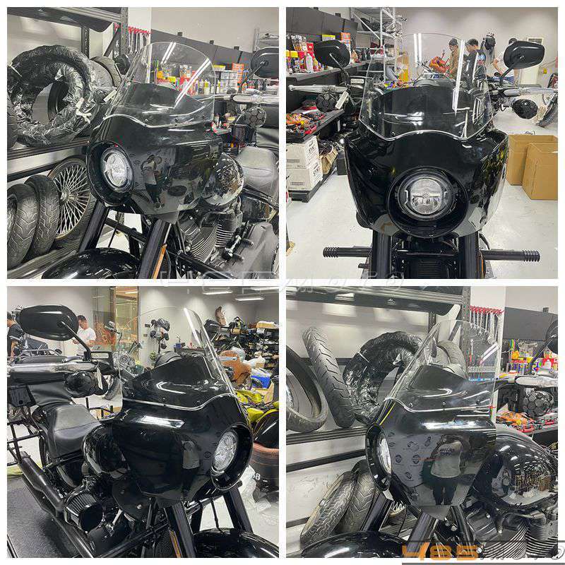 Motorcycle 11'' Headlight Windshield For Harley Dyna FXD FXDL FXDC Softail FXLRS