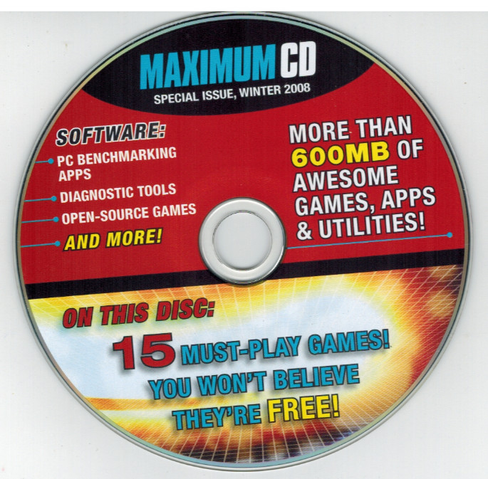 MaximumCD Special Issue Benchmarking Diagnostics Games Software CD-ROM (2008)