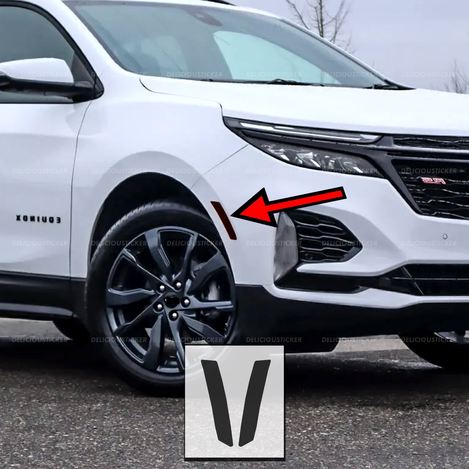 For 2022-2024 Equinox Front Side Markers Decal Smoke Tint Overlay Vinyl Ppf