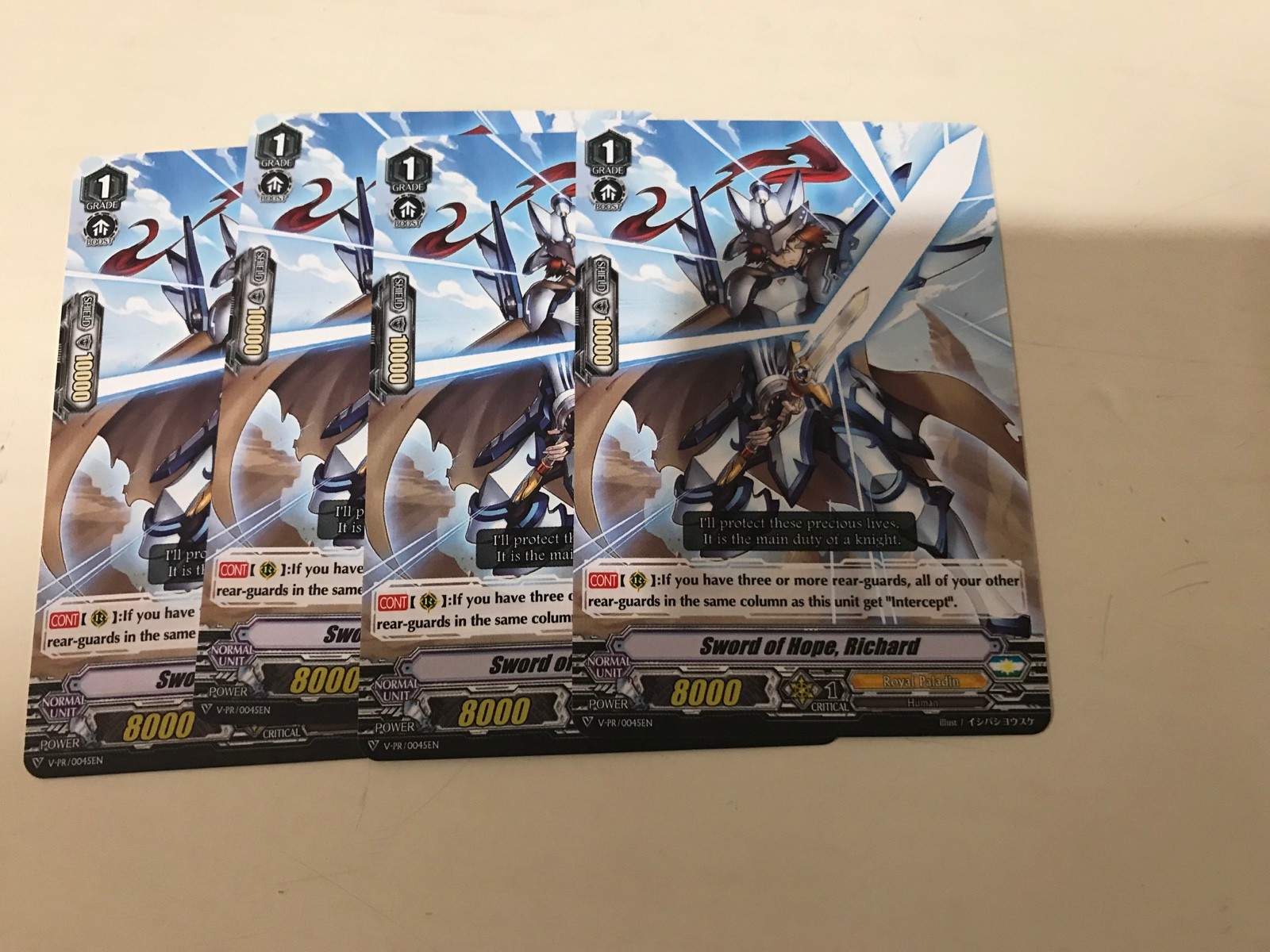 CARDFIGHT VANGUARD - Sword of Hope Richard x4 - V-PR - Promo - NM PlaySet