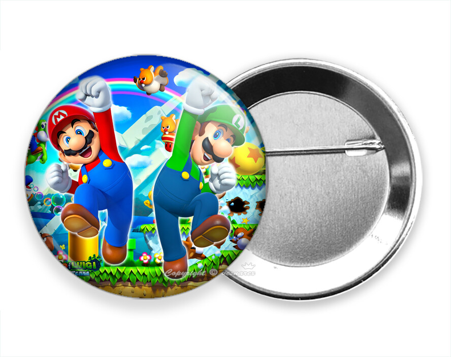 SUPER MARIO AND LUIDGI BROTHERS NEW PIN PINBACK BUTTON VIDEO GAMER FAN GIFT IDEA