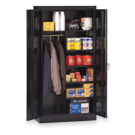 Tennsco 7214Bk Combo Wardrobe Storage Cabinet, 72 In H, 36 In W, 18 In D,