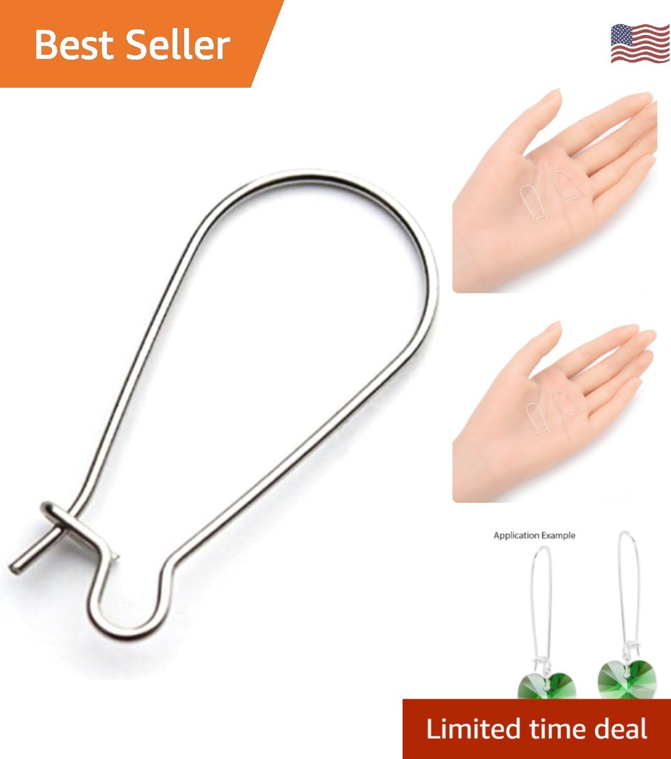 10pcs 925 Sterling Silver Kidney Earring Hooks - 25mm, Hypoallergenic & Durable