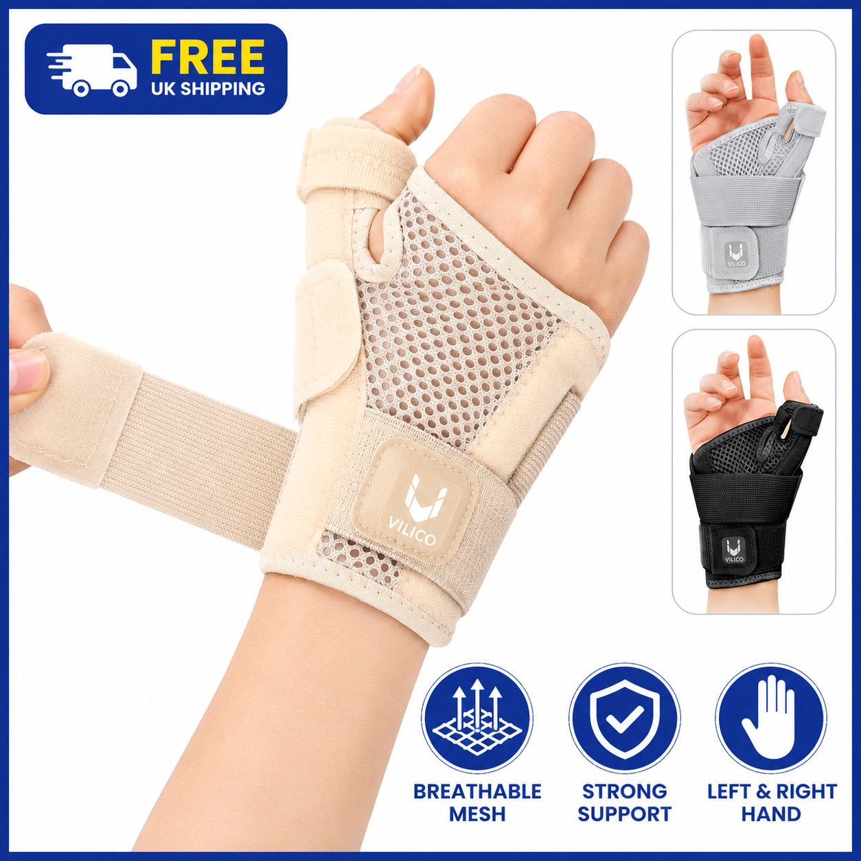 Wrist and Thumb Support Brace Splint Carpal Tunnel Arthritis Sprain Pain Relief