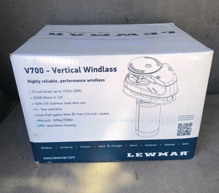 Lewmar V700 Anchor Windlass Lifter 12V KIT Vertical 6670011108-312 Boat 35' Max