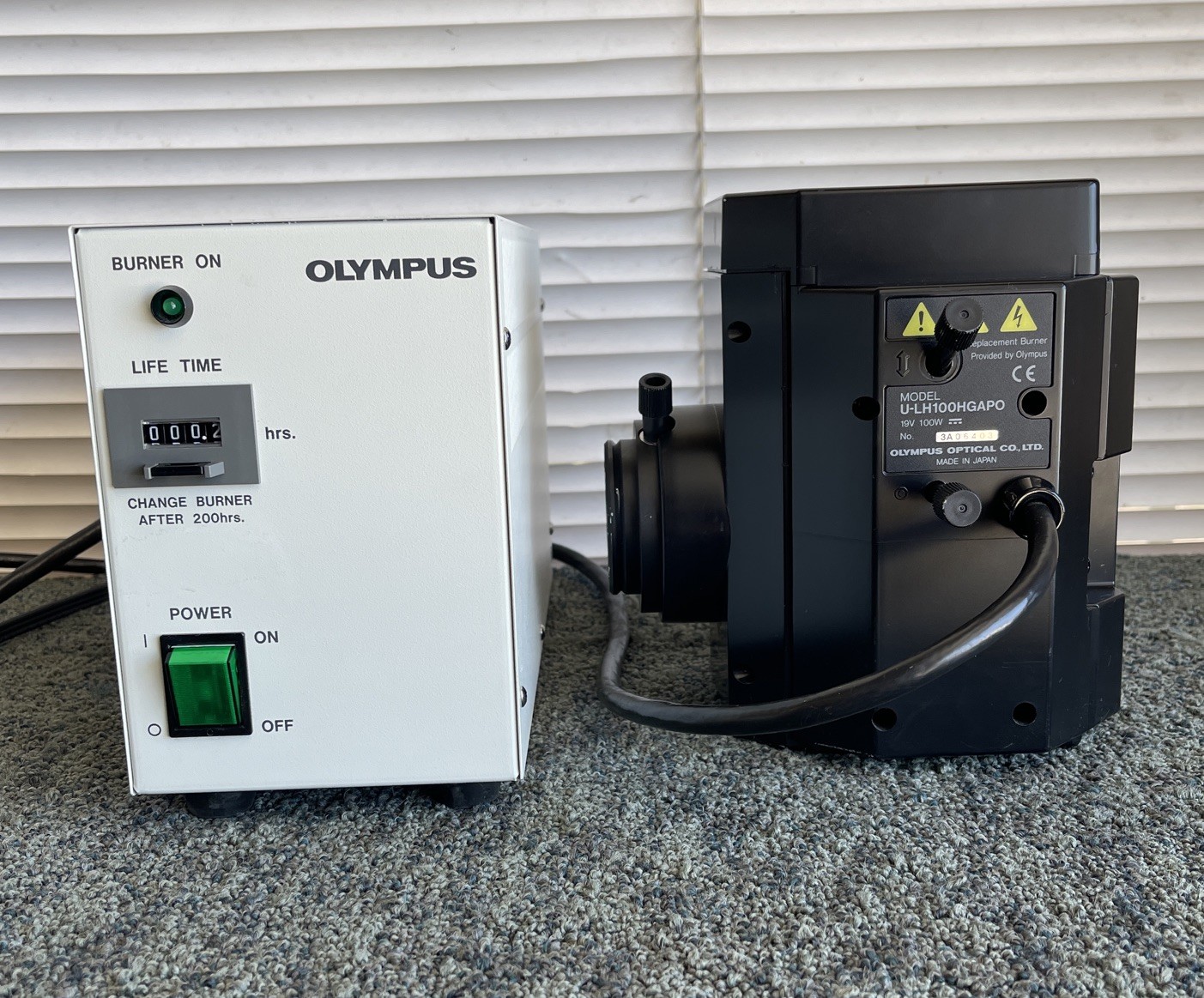 Olympus APO 100W HG Lamp Housing U-LH100HGAPO & Power Supply BH2-RFL-T3