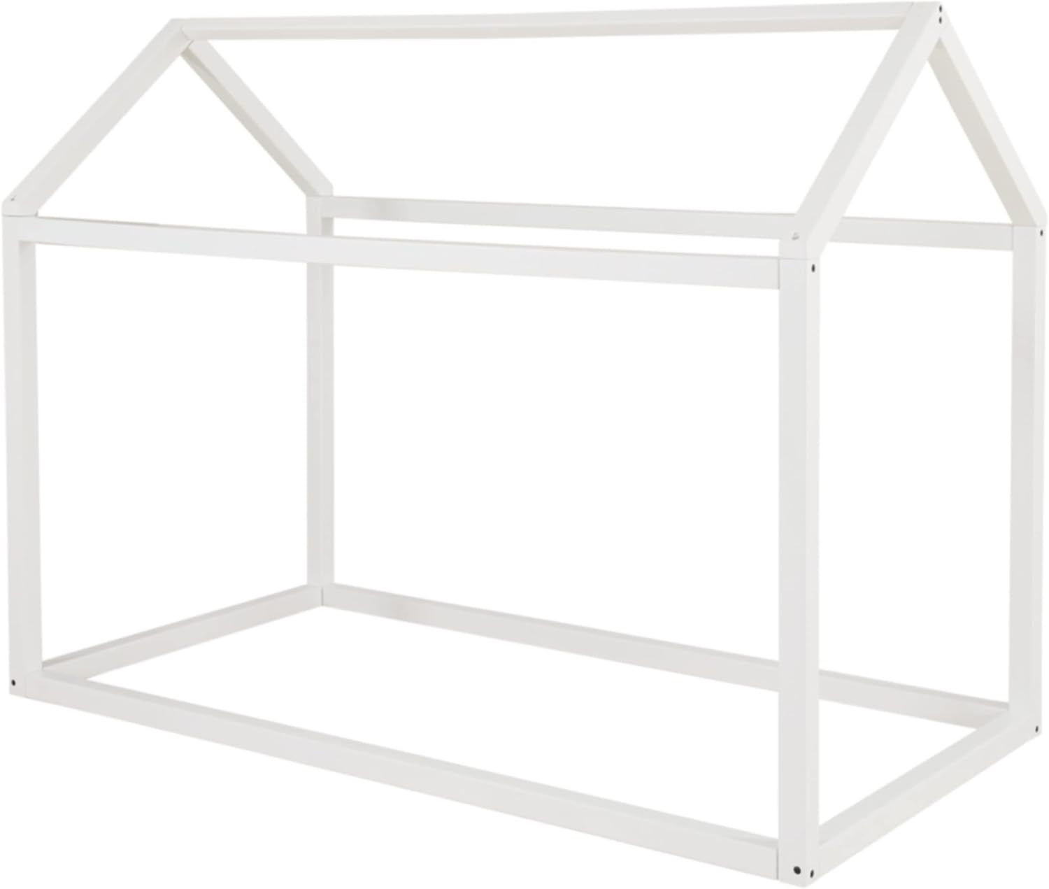 Flannibrook Twin Contemporary House Bed Frame in Elegant White Finish