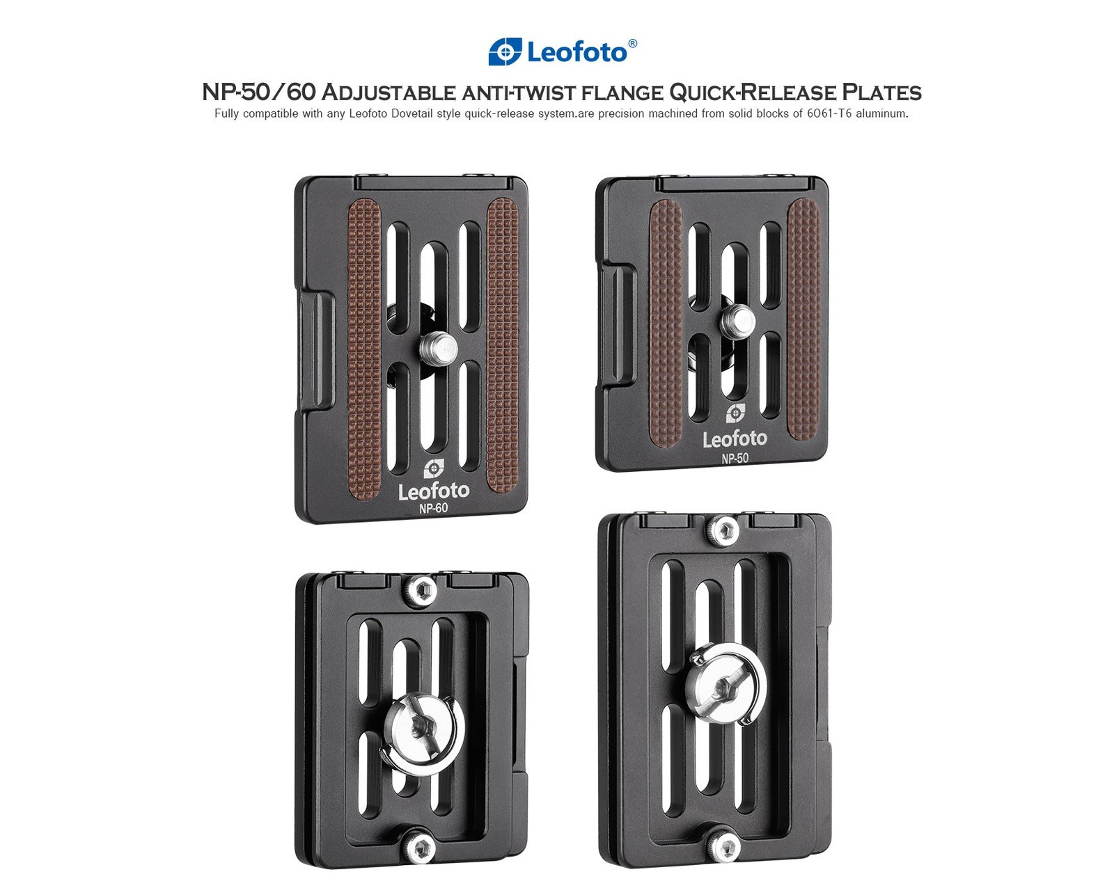 Leofoto NP-50 (50mm) / NP-60 (60mm) Universal Plate ARCA Compatible