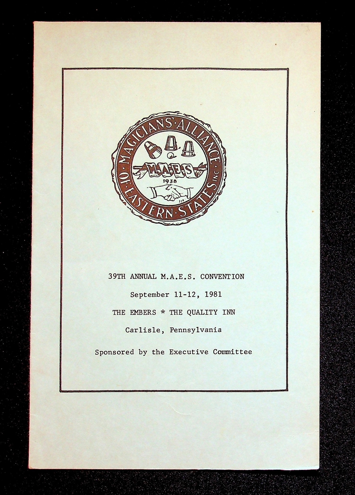 MAGICIANS ALLIANCE OF EASTERN STATES Magic 39th Convention Program 1981 MAES