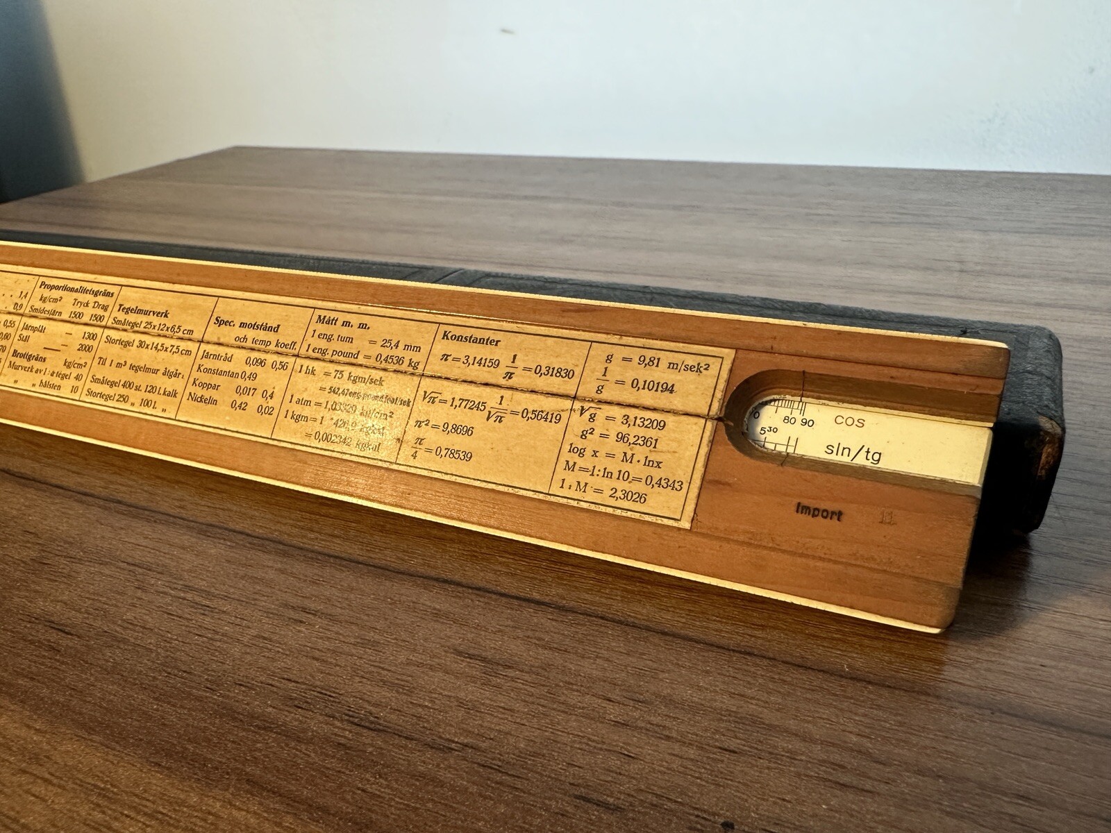 Vintage Faber Castell Engineers Sliding Ruler 1/87 Syst.Rietz School Wooden
