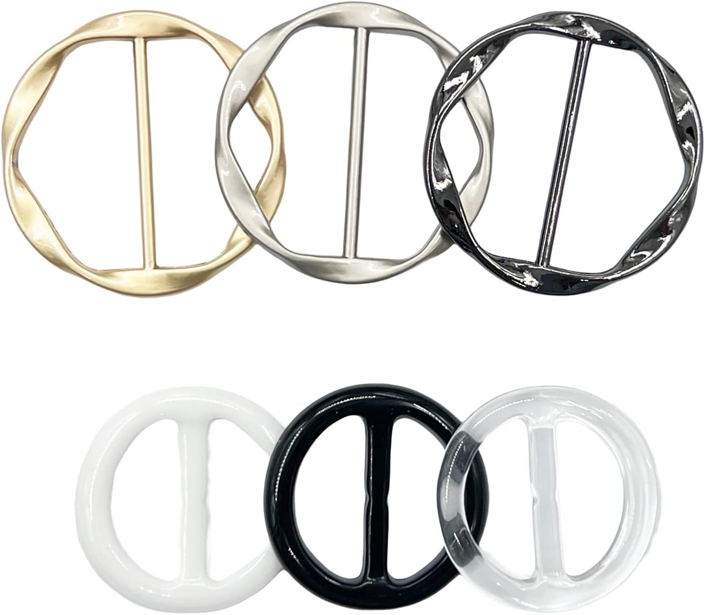 Shirt Ties Clips for Women to Tighten Clothing, Scarf Ring and Slides,