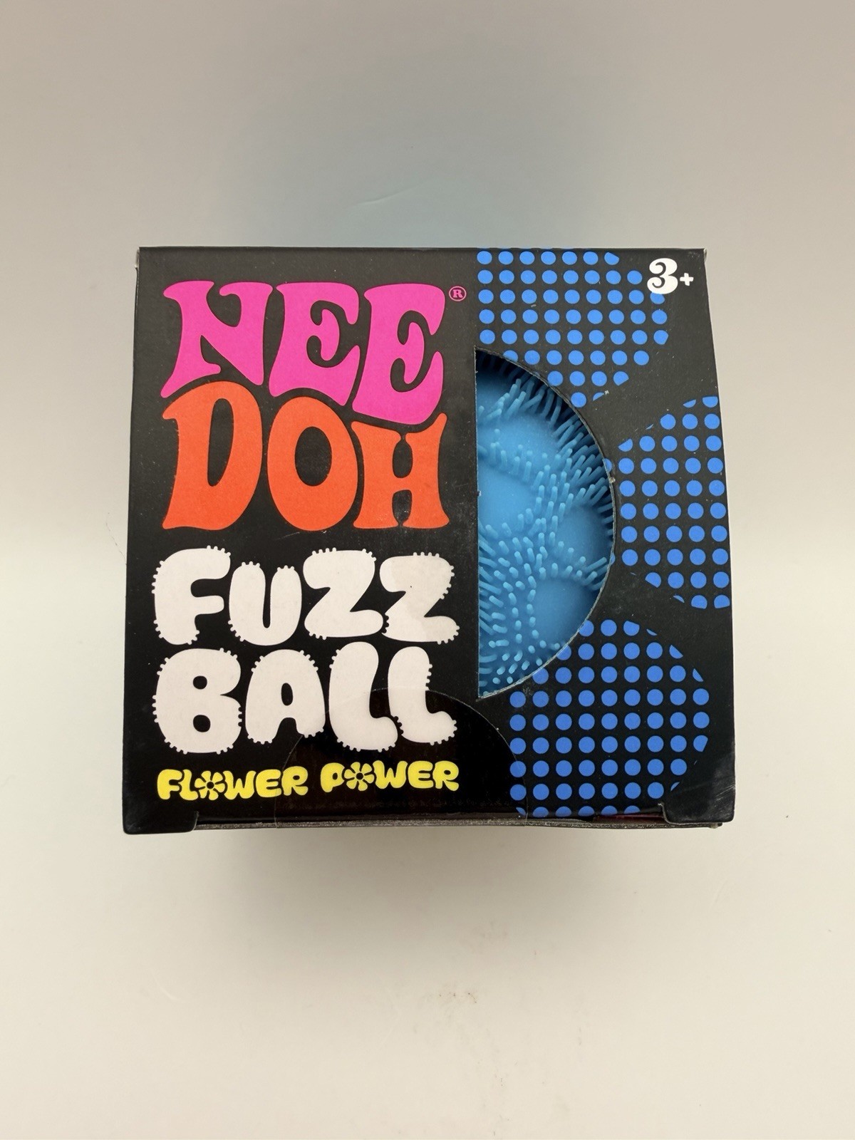 Schylling Needoh Fuzz Ball Flower Power BLUE Sensory Fidget Toy Stress Ball