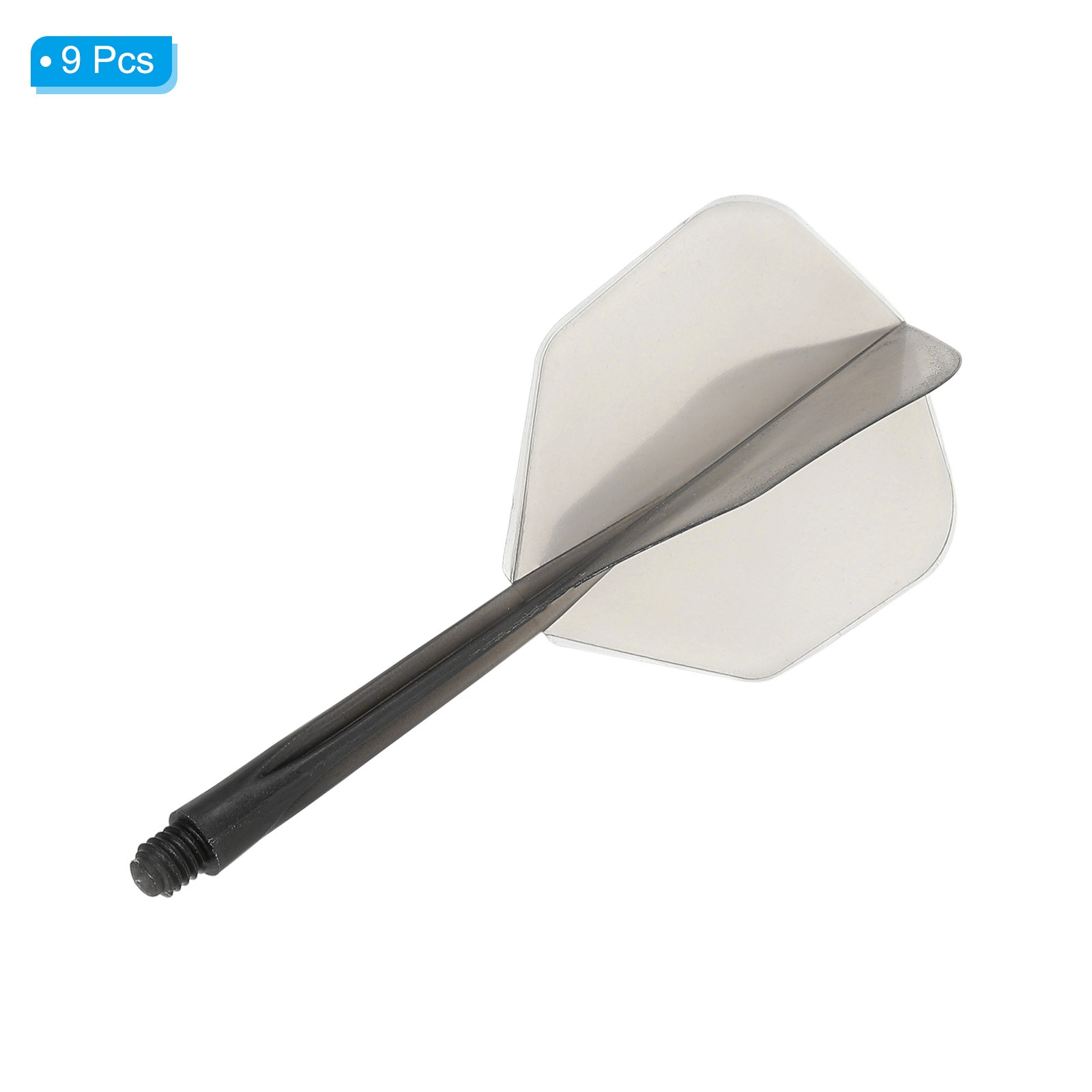 9 Pack Integrated Dart Shaft Flights 2BA Durable Plastic Dart Flight Grey