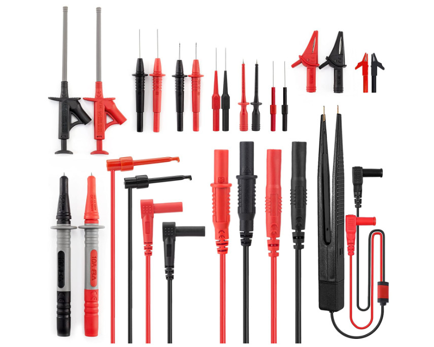 Kit 23pcs multímetro con sondas, pinzas y cables flexibles precisió. Kit profesi