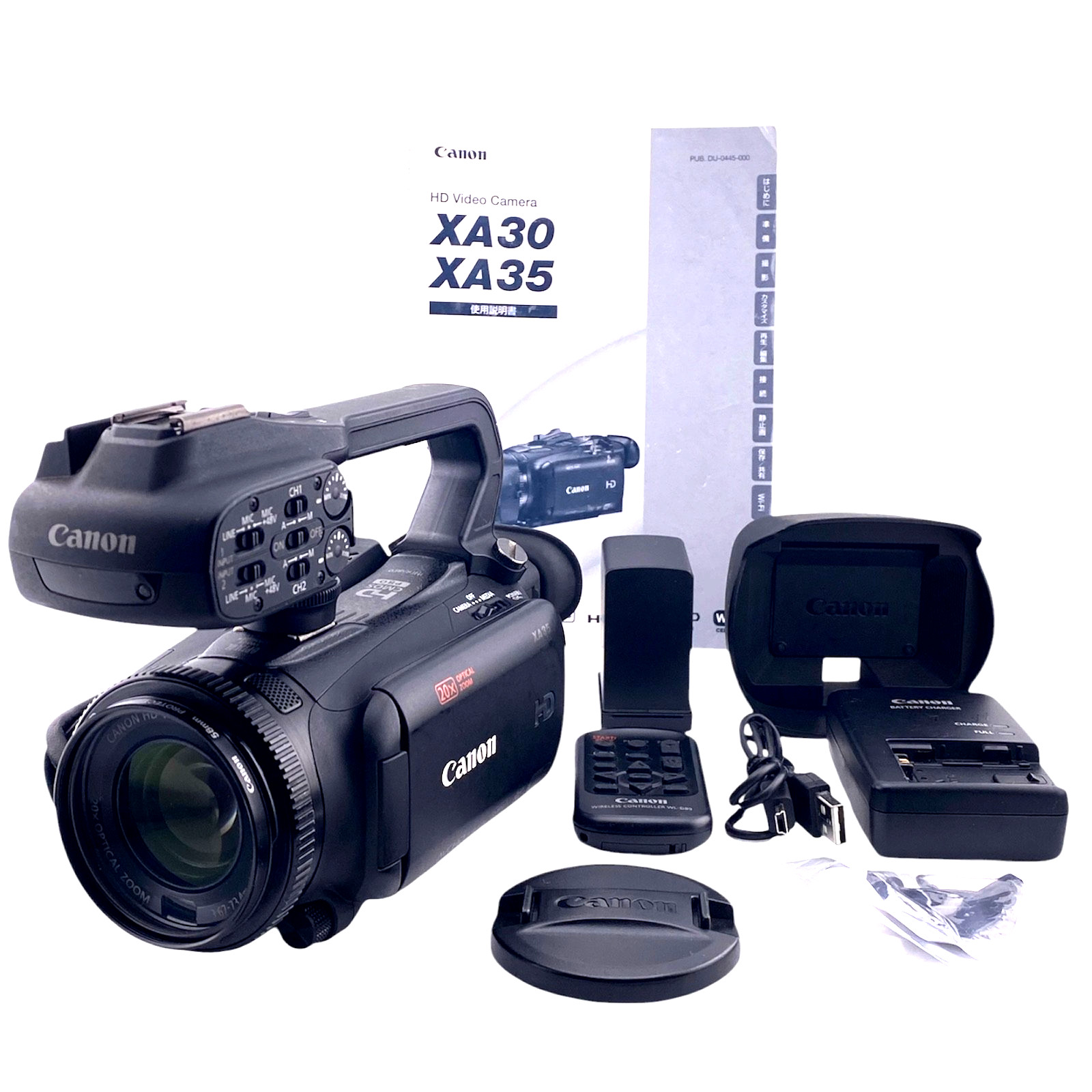 Canon XA35 Professional Camcorder Full HD 20x Zoom XLR Audio Handle Tested Japan