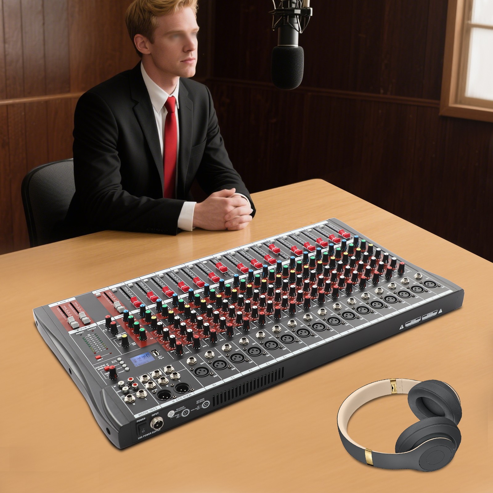16 Channel Pro Bluetooth Live Studio Audio Music Live Mixer USB Mixing Console~