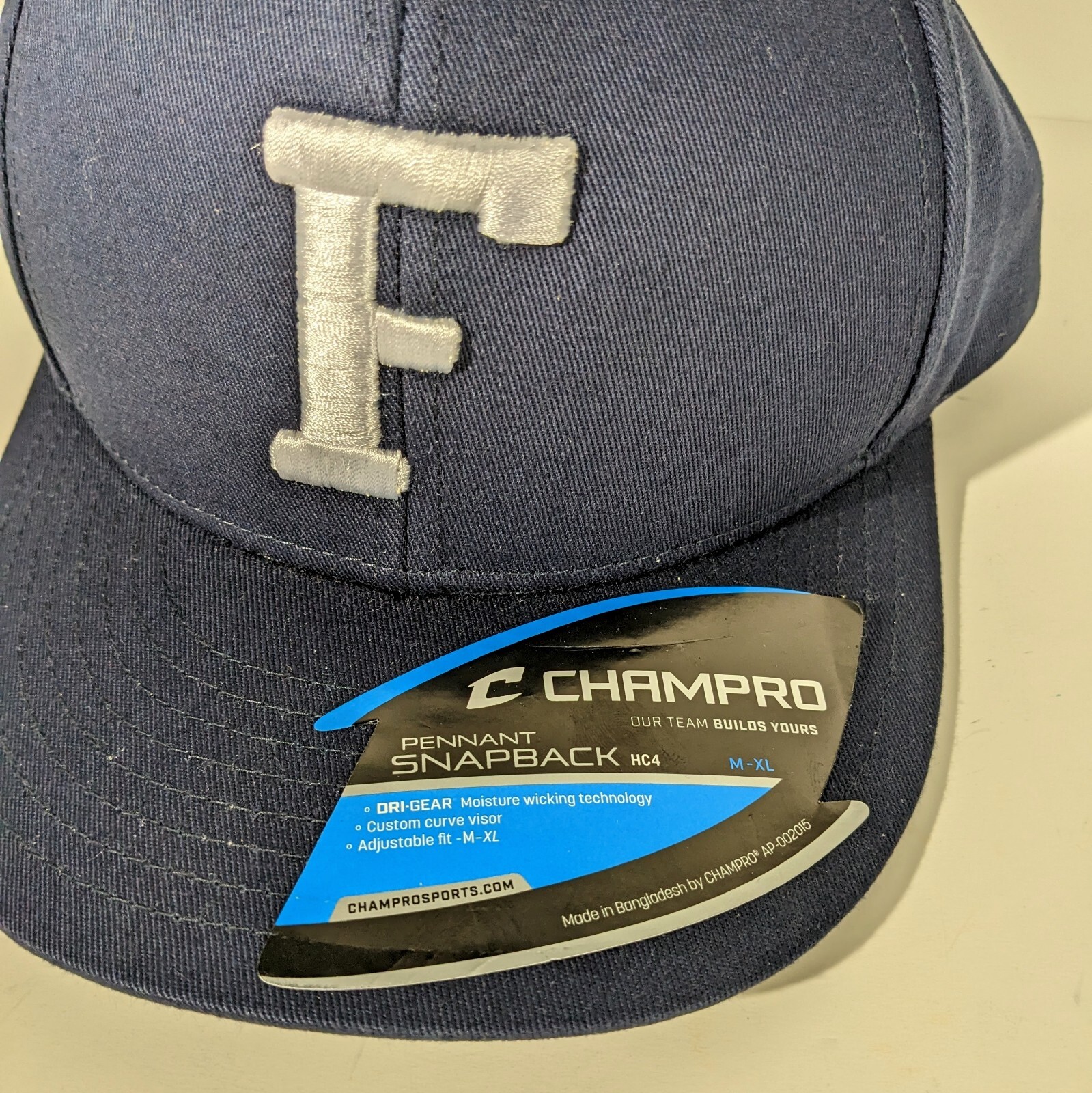 Navy Blue Hat with F Logo Snapback Medium - XL