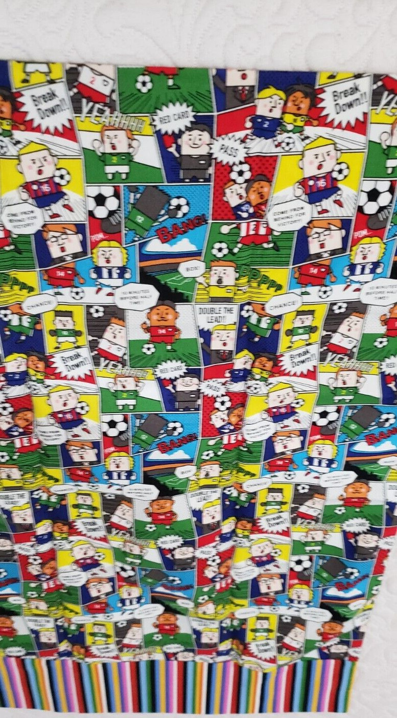 Cartoon Soccer Players Pillow Case 1 Only Handmade Kids Bedroom