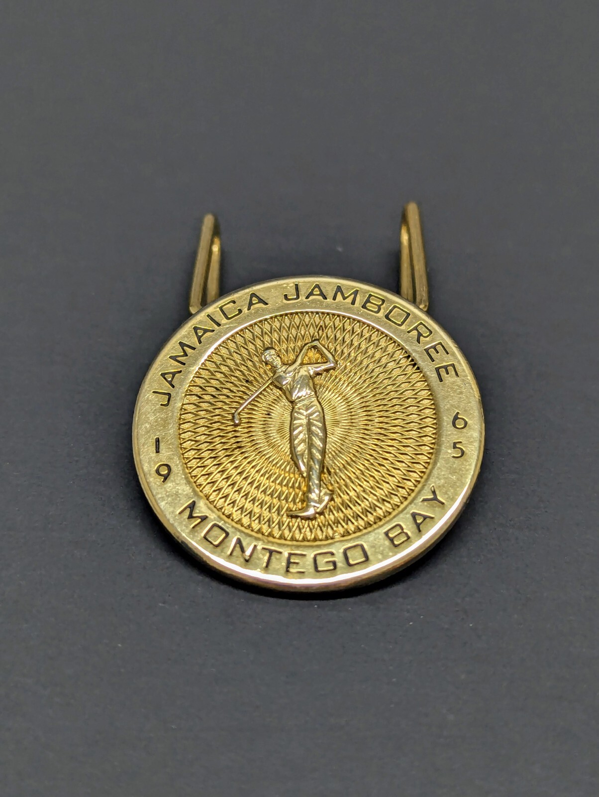 Vintage JAMAICA JAMBOREE Golf Tournament Gold MONTEGO BAY Derr 1965 MONEY CLIP