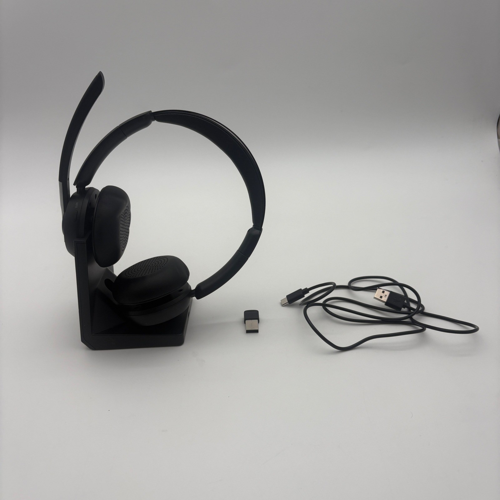 PrancyBt KH120M Wireless Headset with Charging Base and USB Dongle Black