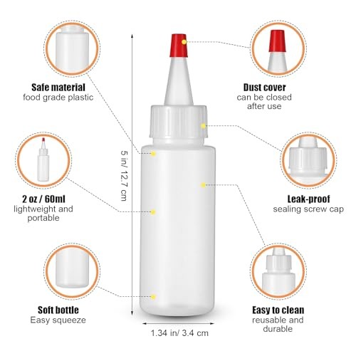 Pcs Plastic Squeeze Bottles small squeeze bottles with Dust 2 oz 6 Classic
