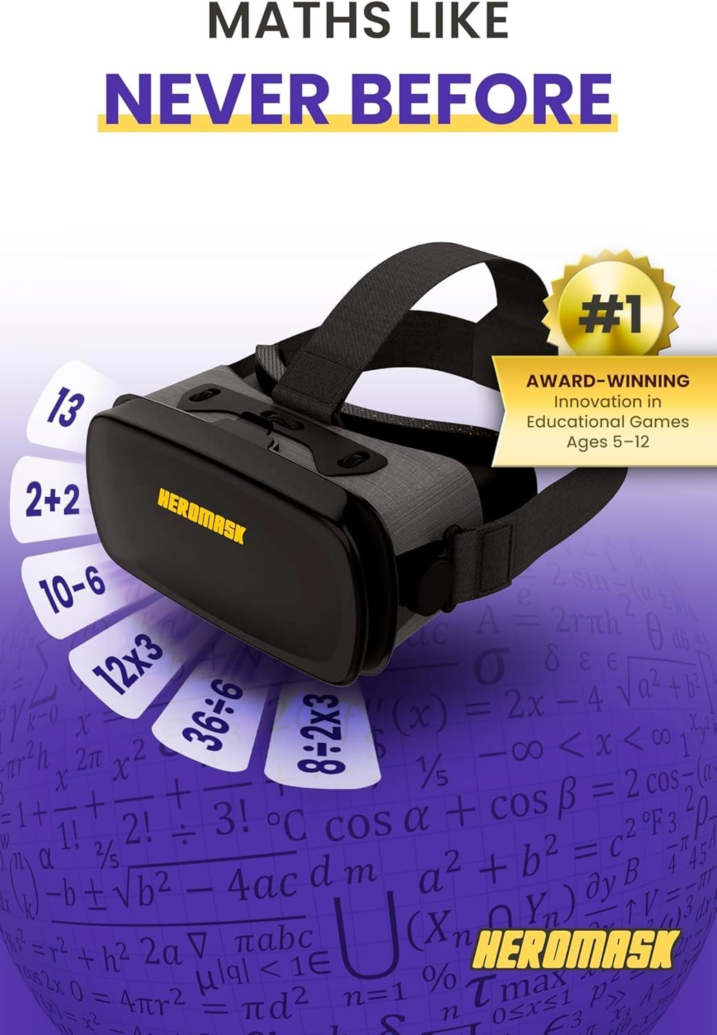 Heromask Mathematics VR Headset Virtual Math Games Age 5+
