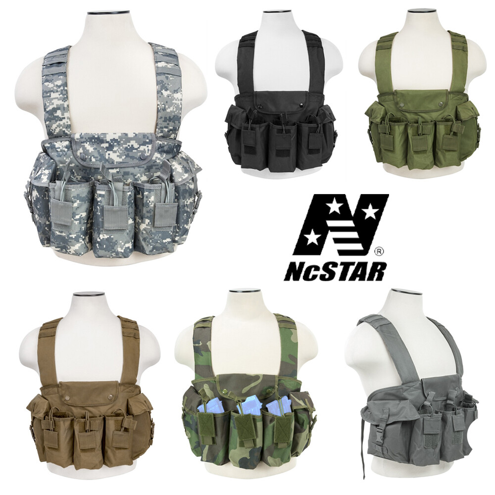 NcSTAR Tactical Adjustable Padded Triple Magazine Pouch Chest Rig Vest Harness
