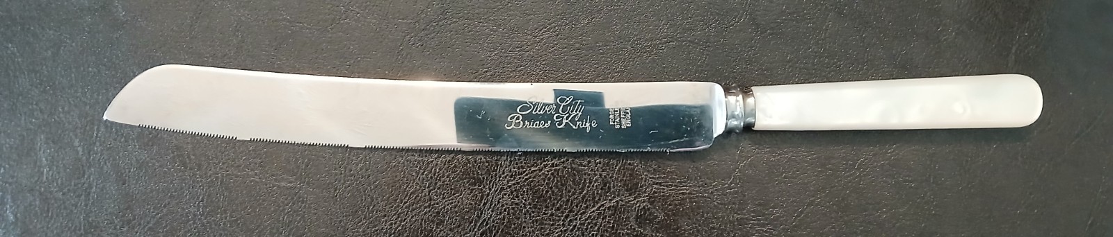 Vintage Brides Cake Knife Stainless Sheffield England 12.5" Mother Of Pearl