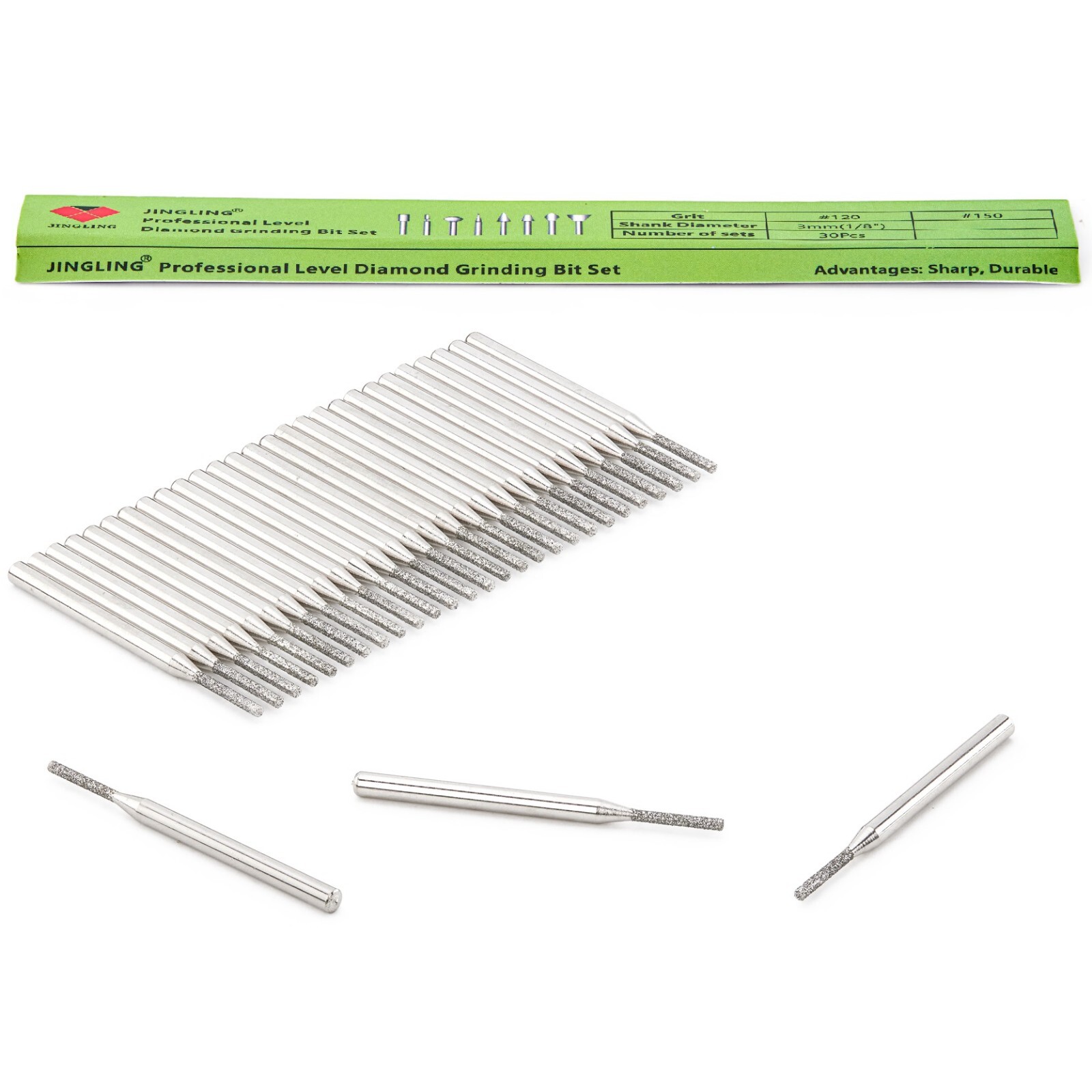 30 Pcs 1.5mm Diamond Drill Bits for Dremel Jewelry Lapidary Tools for Rock Glass