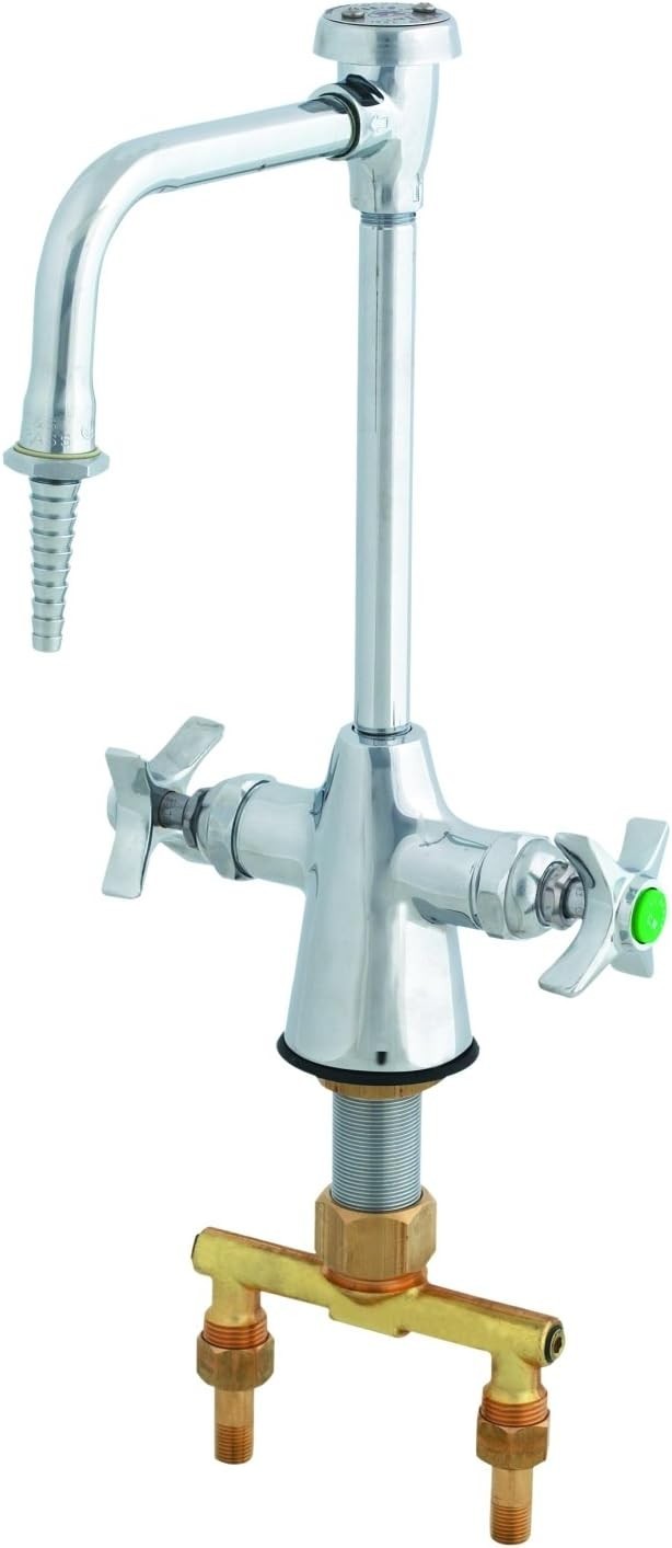 T&S BL-5704-08 Lab Mixing Faucet, Rigid Breaker Nozzle, Serrated Tip 4" Spreader